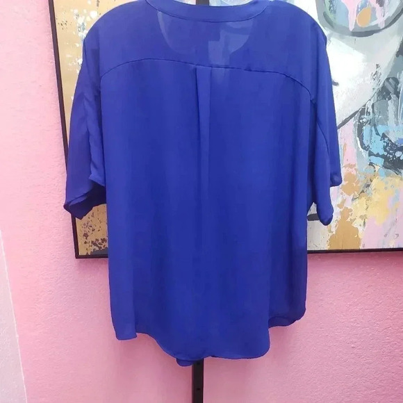 Chico's Royal Blue Blouse Size 1 - Picture 3 of 3
